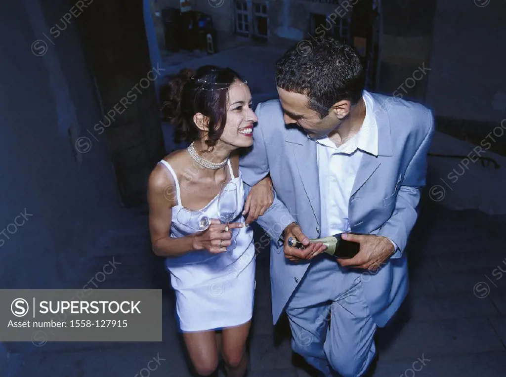 Bridal couple, Party, Champagner