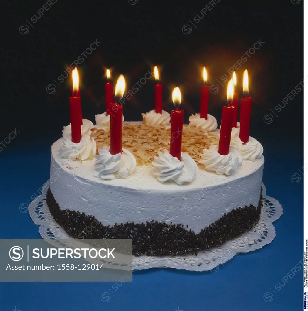 Birthday gateau, Candle, burn