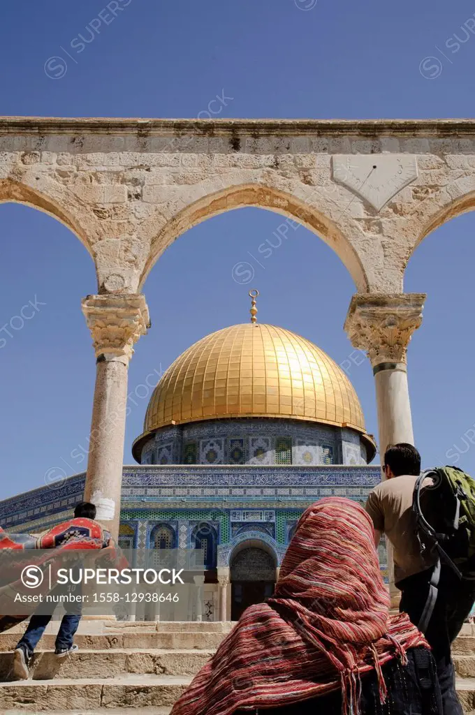 Old Town of Jerusalem, Temple Mount, Dome of the Rock, golden dome, Israel