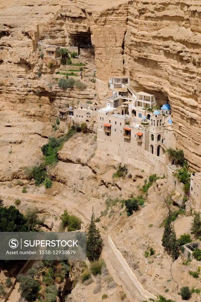 Monastry of Saint Georg in the Wadi es Qelt (valley next to Jericho), desert, Palestine, West Jordan Land, west bank, Israel