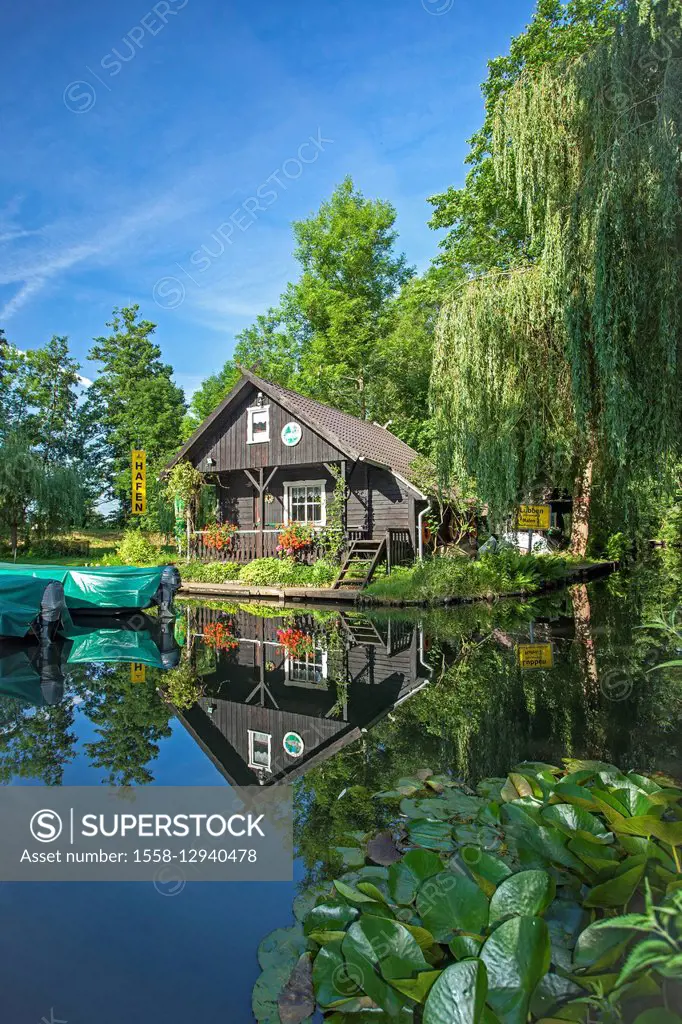 Europe, Germany, Brandenburg, Spreewald (Spree Forest), Lübben, harbour 2, harbour house