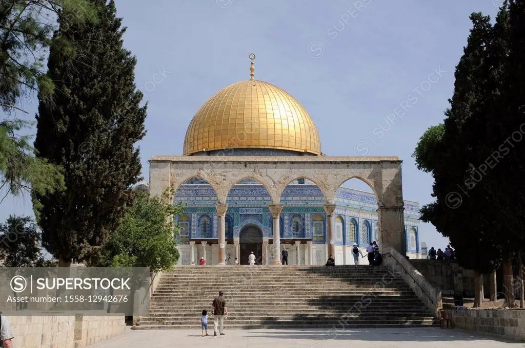 Old Town of Jerusalem, Temple Mount, Dome of the Rock, golden dome, Israel