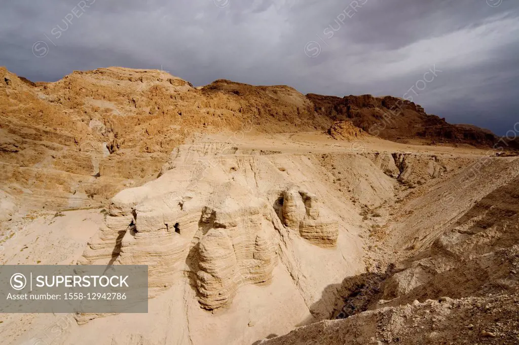Mountains, caves of Qumran, Palestine, West Jordan Land, west bank, Israel