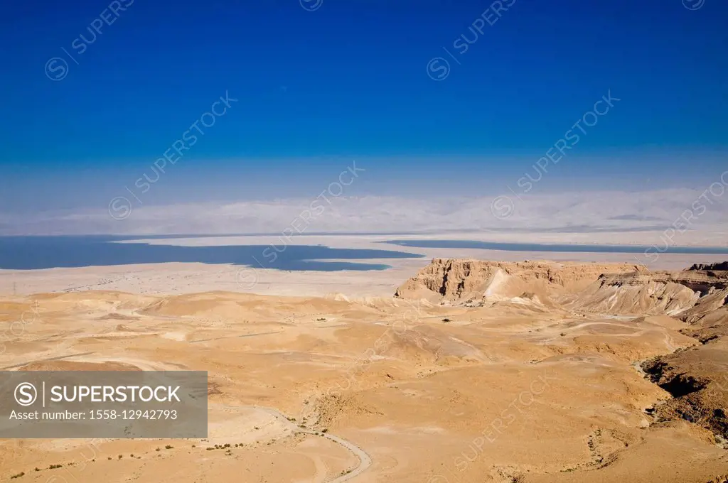 Overlooking the Dead Sea and Massada ruins, Israel