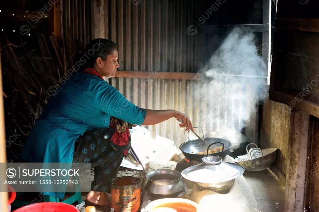 Cooking in Munshiganji, Bangladesh, Asia