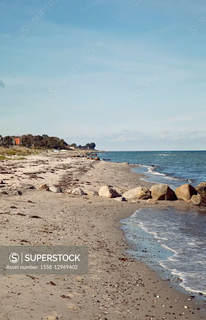 Beach, summer house, coast, landscape, the Baltic Sea