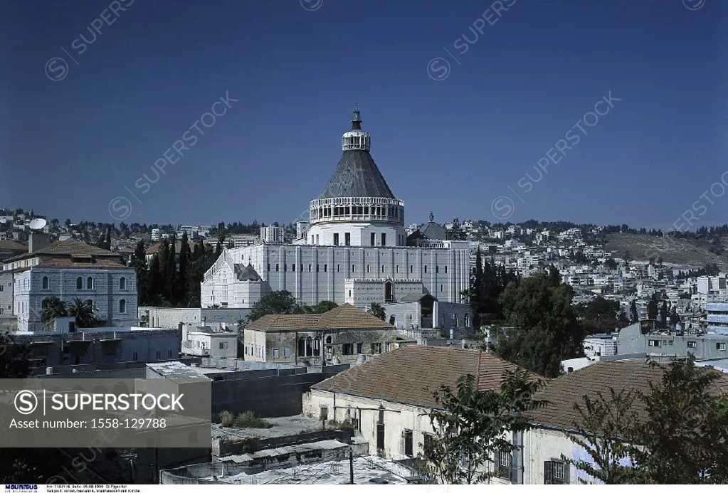 Israel, Nazareth, City view, Church, En-Nasira