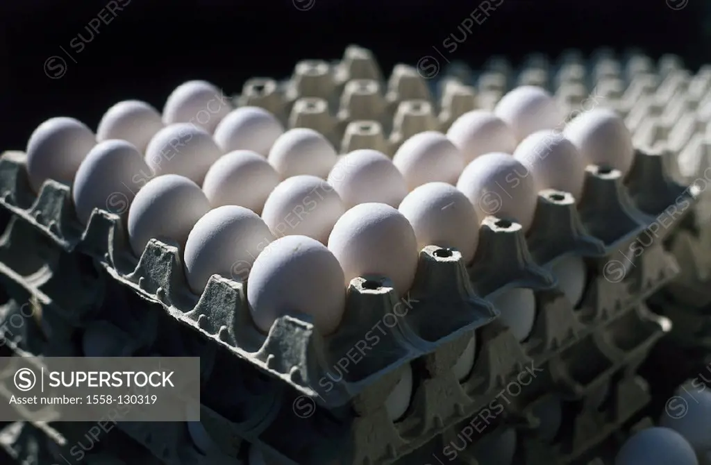 Egg boxes, Hen´s eggs, Still life