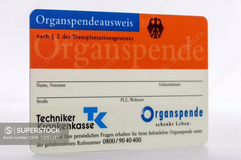 organ donor card, organ donation, blur,