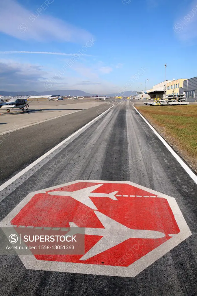 Marking on the airfield at the airport of Granz,