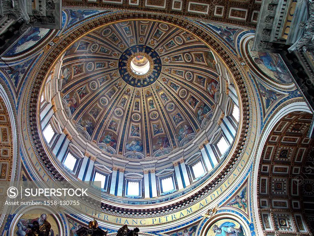 Italy, Rome, St. Peter´s Basilica, look, dome, cover painting,