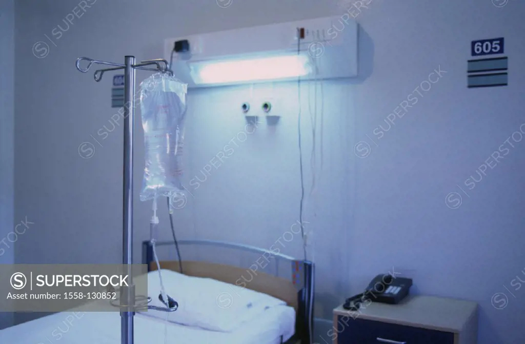 Hospital, sick-room, bed