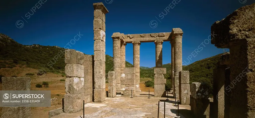 Italy, island Sardinia, Tempio di Antas destination sight culture, construction, buildings, architecture, ruin, fragments, temples, temple-ruin, colum...