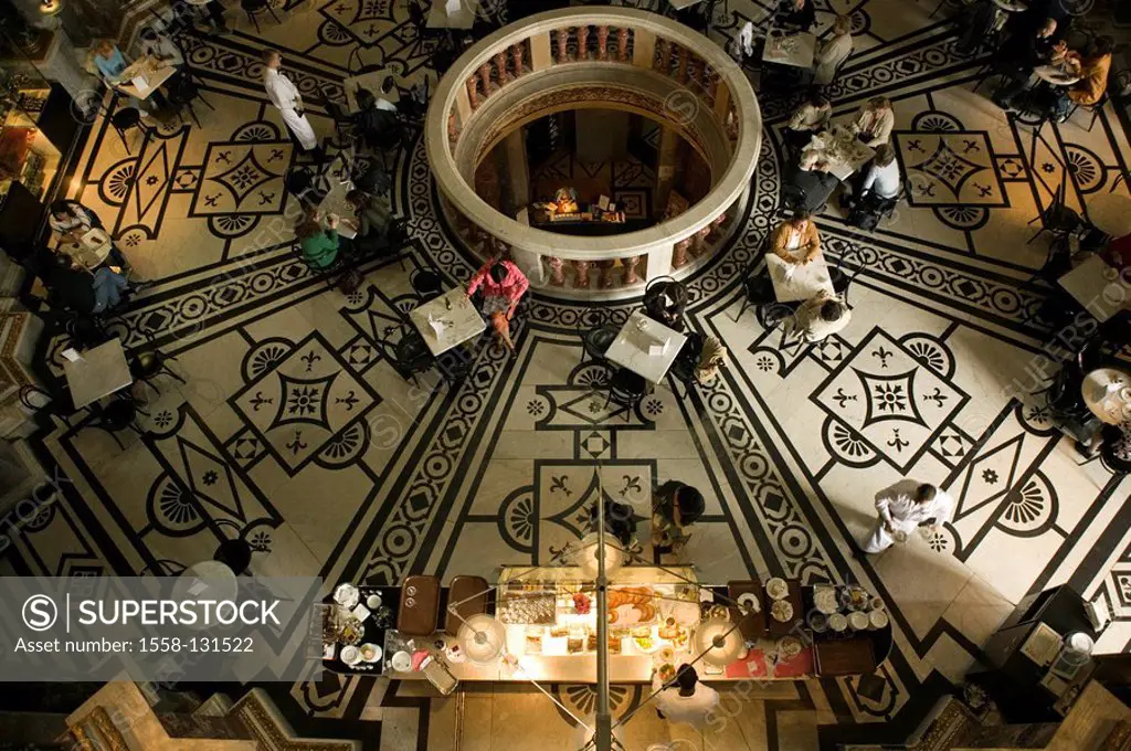 Austria, Vienna, Kunsthistorisches museum, dome-hall, cafe, guests, top view, , capital, city, Maria-Theresien-Platz, historically buildings, architec...