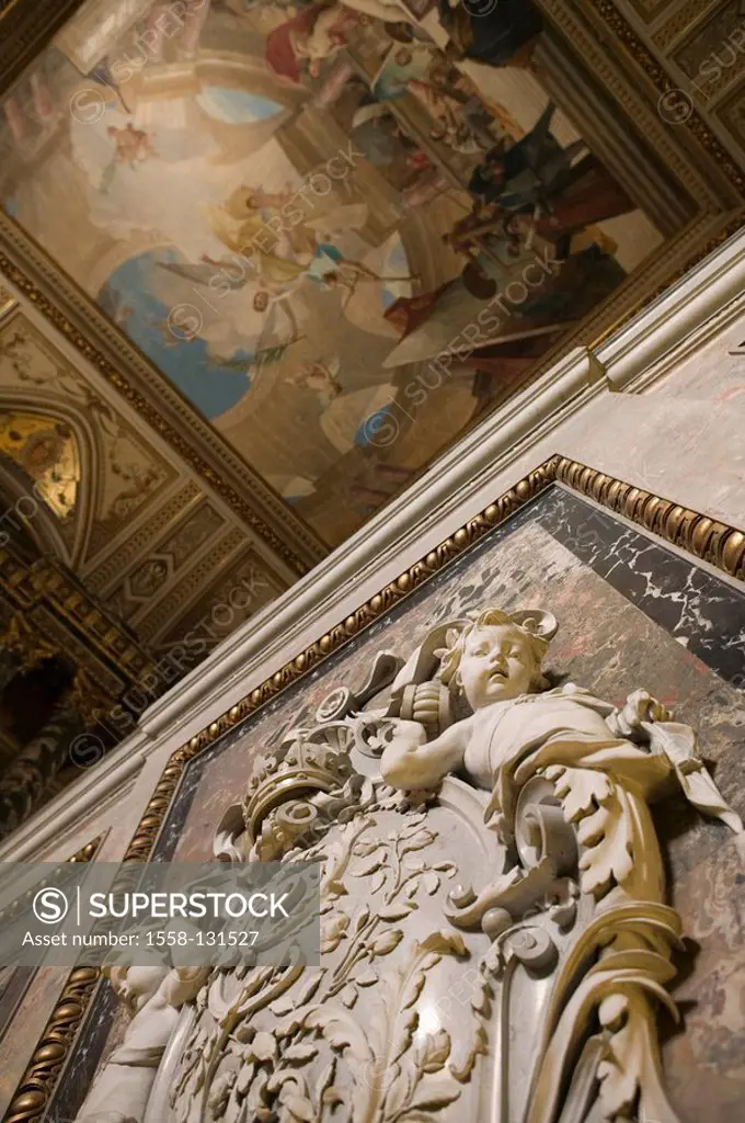 Austria, Vienna, Kunsthistorisches museum, Stiegenhaus, ceiling painting, that Apotheose of the renaissance, relief, Maria-Theresien-Platz capital, ci...