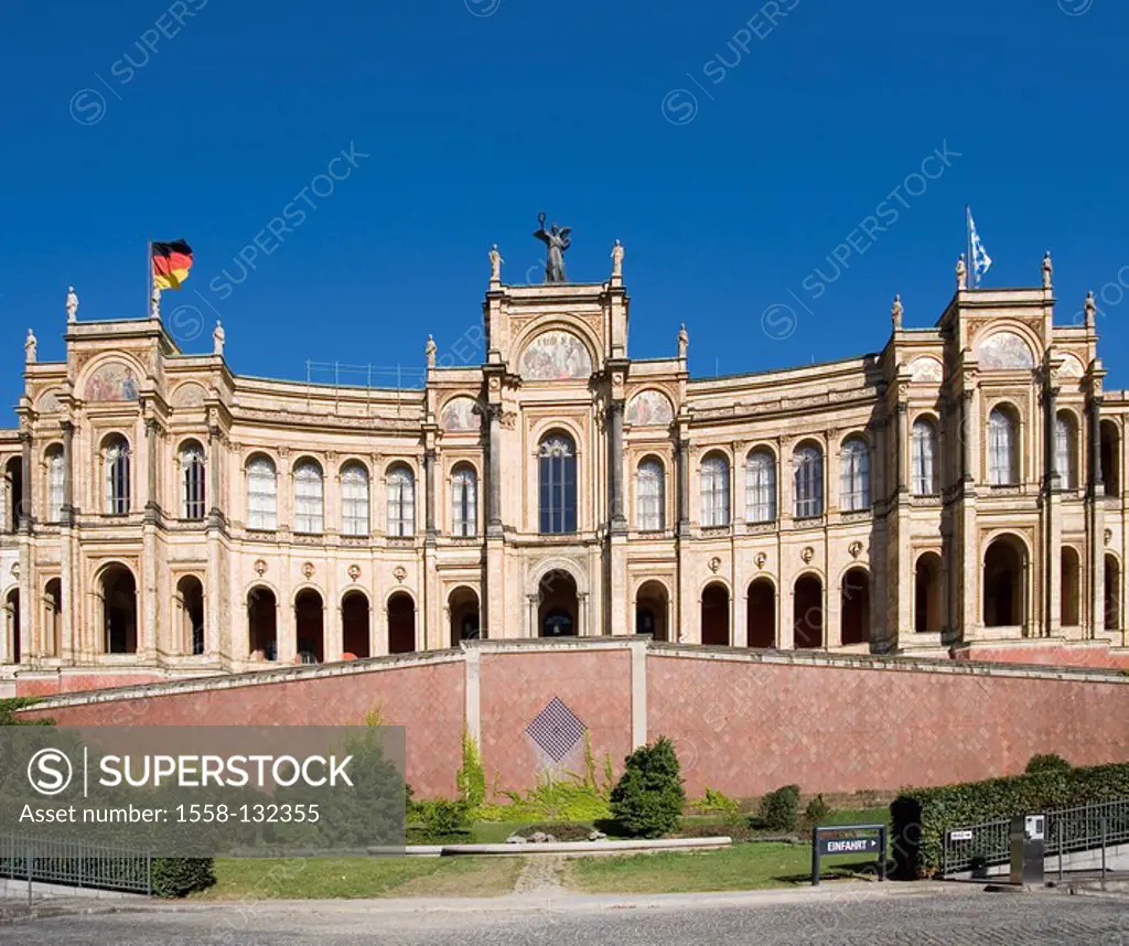 Germany, Bavaria, Munich, Max-Planck-Straße 1, Maximilianeum, Bavarian state parliament,