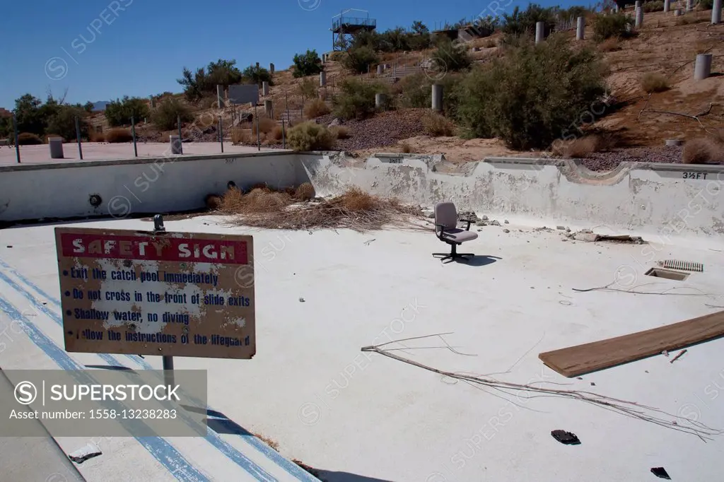 Abandoned Rock-a-Hoola Waterpark, Lake Dolores, California