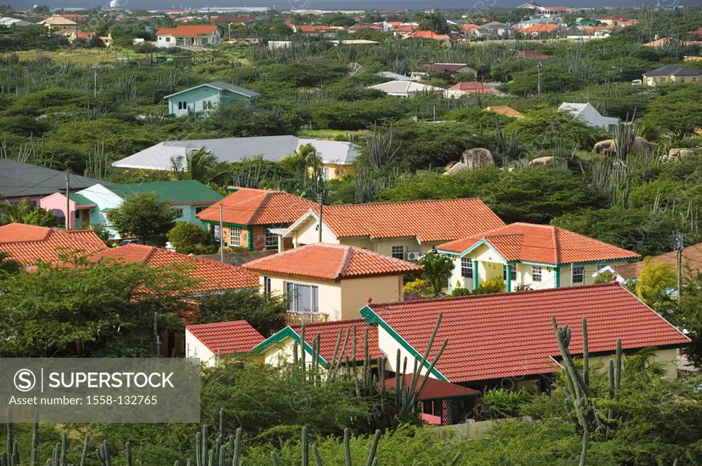 Aruba, Paradera, houses, overview, location Casibari rocks, ABC islands, little one Antilles, Dutch Antilles Caribbean island Caribbean-island vacatio...