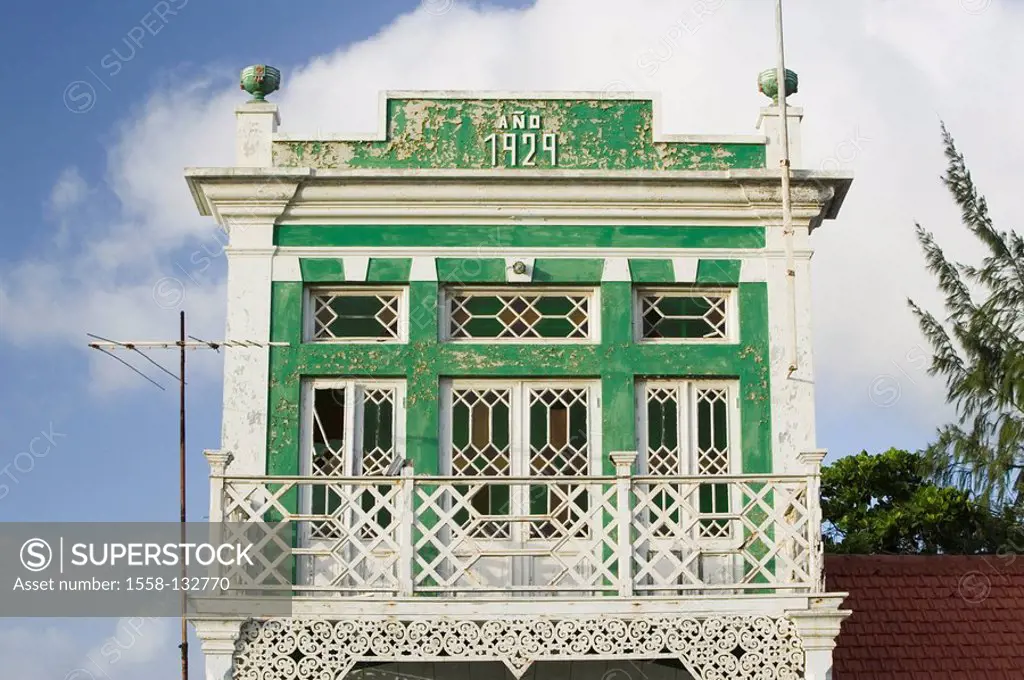 Aruba, Oranjestad, buildings, old, architecture, colonial-style, Dutch, detail, ABC-Inseln, little one Antilles, Dutch Antilles Caribbean island Carib...