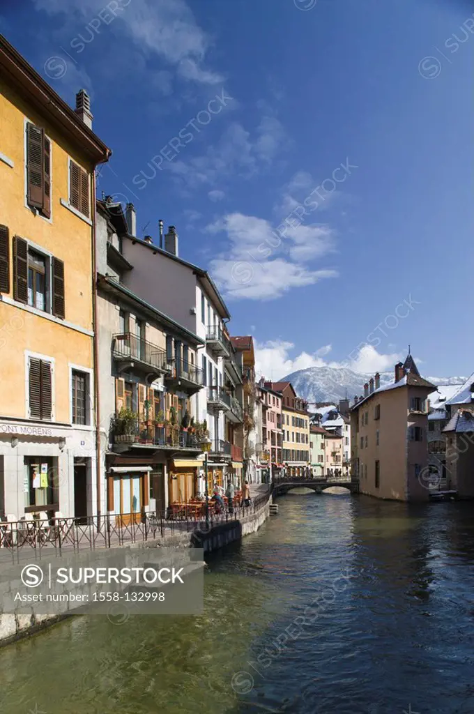 France, department Haute-Savoie, Annecy, Old Town, Canal de Thiou, creek, residences, southeast-France, Französische Alpen, city view, Häuserzeile, ho...