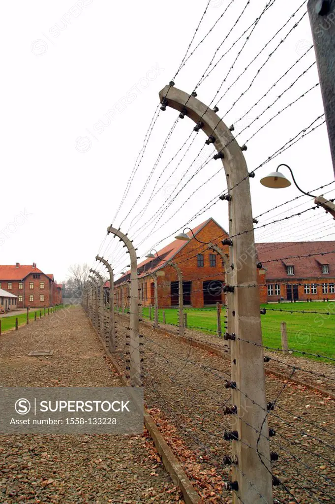 Poland, Auschwitz, concentration-camps, barbed wire-fence,