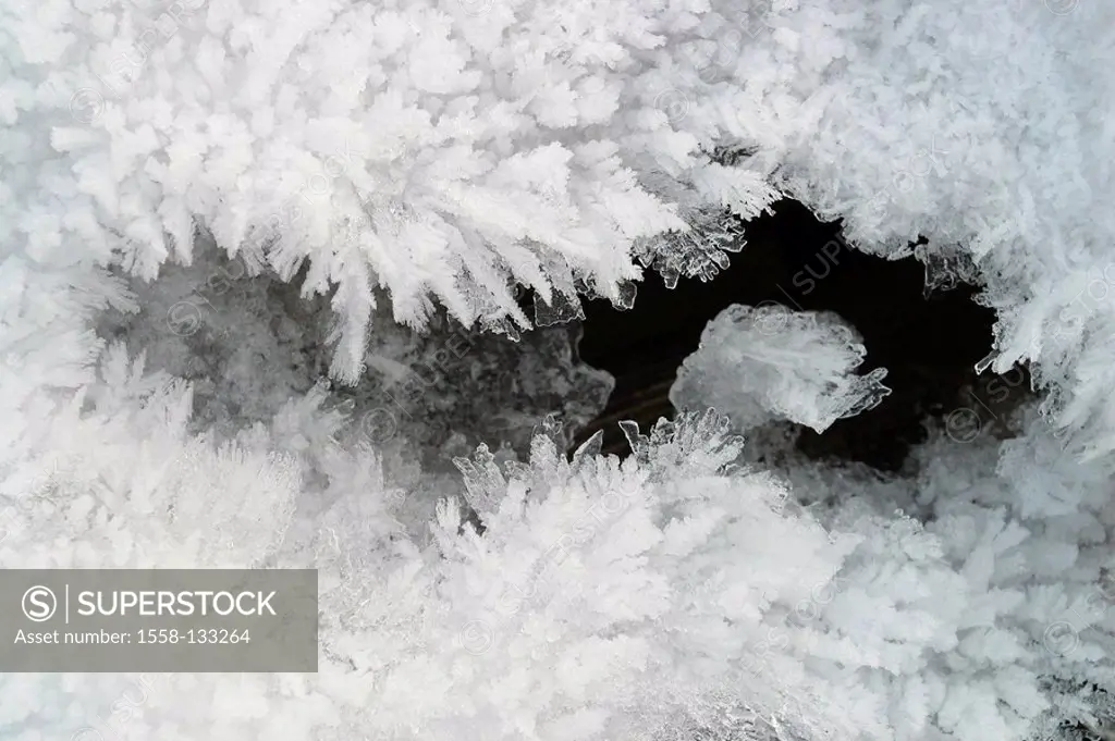 Ice-crystal, close-up,