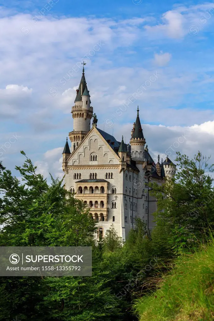 Germany, Bavaria, Allgäu, Füssen, Neuschwanstein Castle,