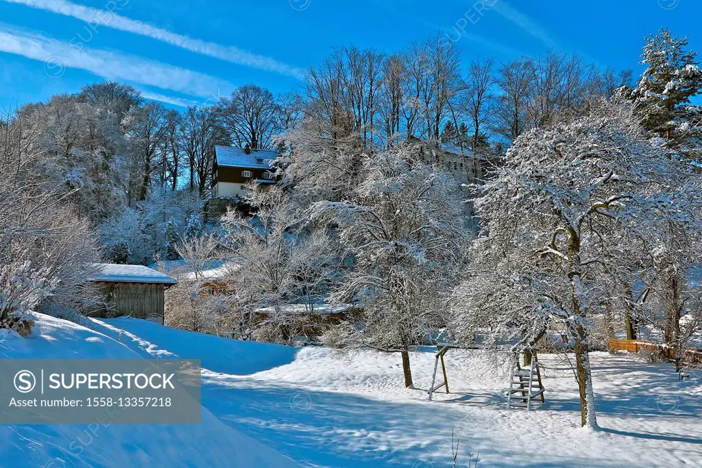 Germany, Herrsching, Kientalstrasse, Bavaria, Upper Bavaria, winter