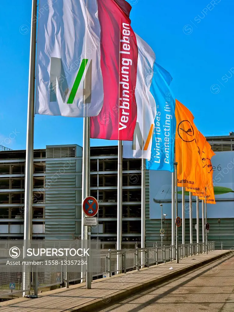 Germany, flags, airport, Munich, Upper Bavaria