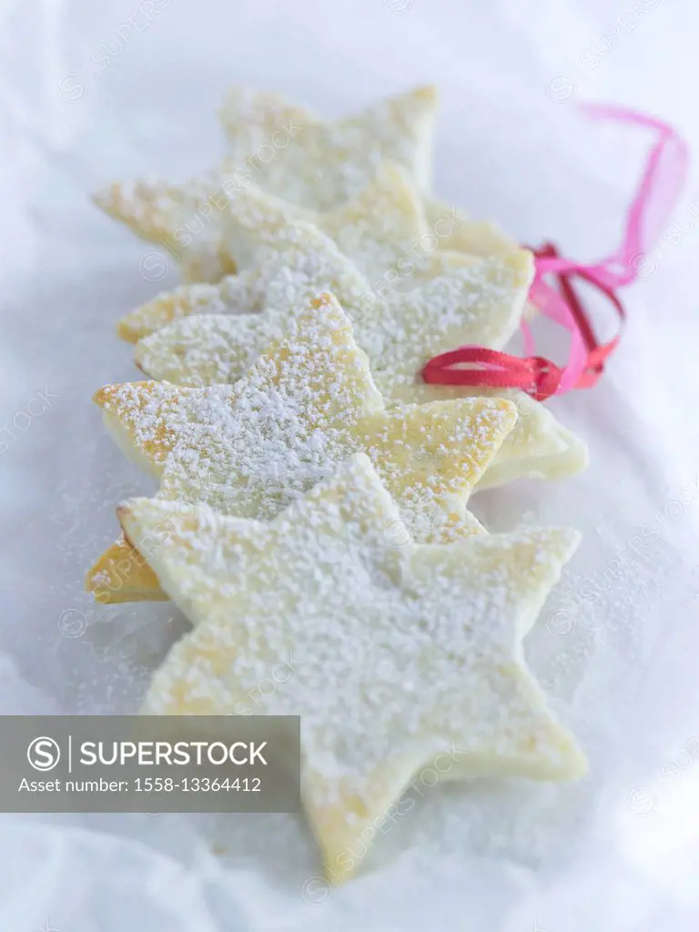 home made short bread stars for Christmas tree decoration