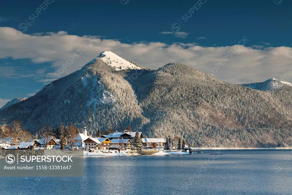 Germany, Bavaria, Walchensee, Alps