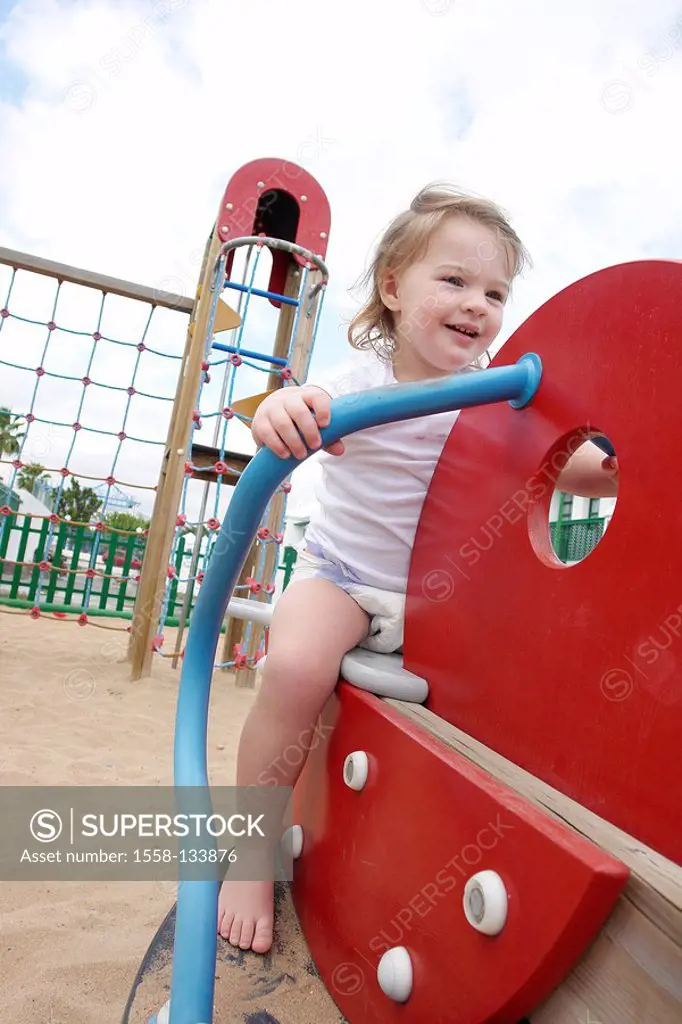 Toddler, playground, playground equipment, sitting, swings,
