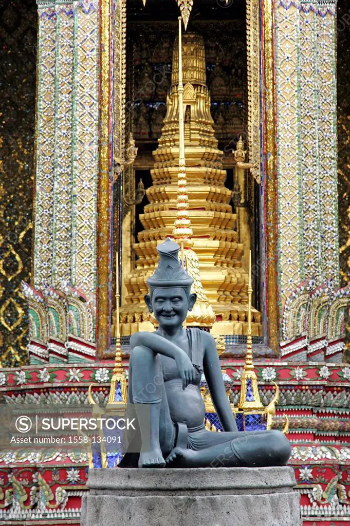 Thailand, Bangkok, wade Phra Kaeo, figure, sedentary,
