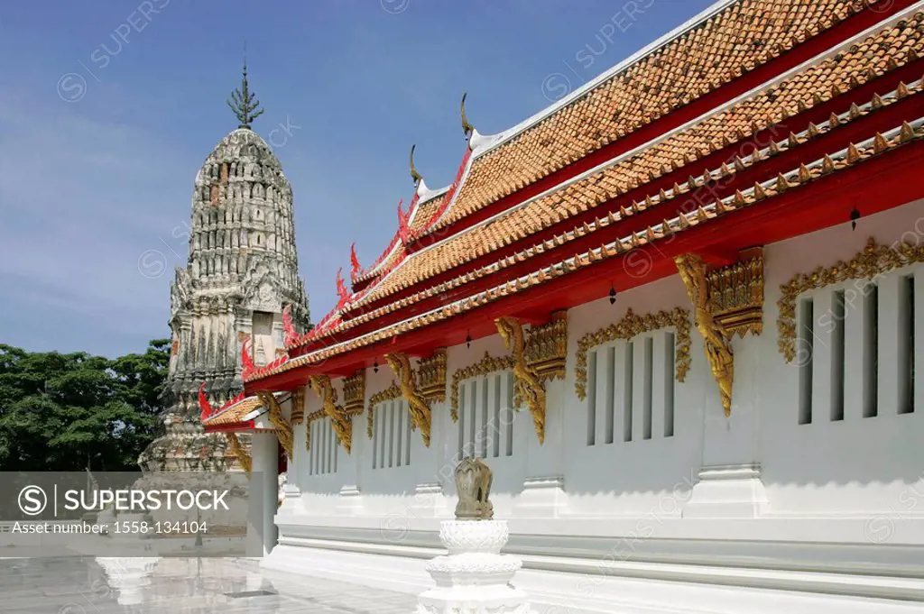 Thailand, Ayutthaya, wade Kasattrathirat, temples, pagoda, outside,