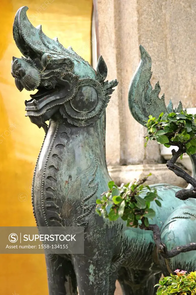 Thailand, Bangkok, wade Pho, figure, statue, detail,