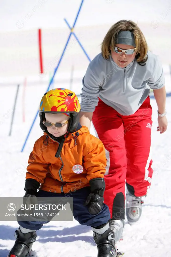 Child, ski course, ski-track, ski-school, ski-teacher,