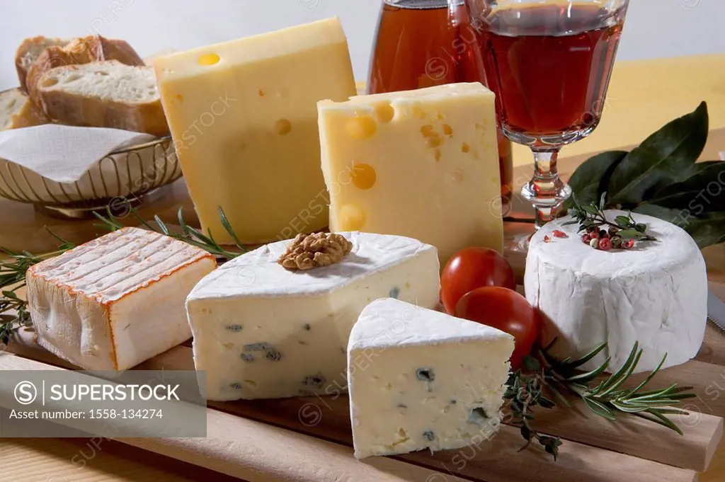 Cheese-plate, series, food, still life, cheese-plates, cheese, selection, kinds, differently, milk-products, Camembert, soft-cheese, blue-mold, blue-m...