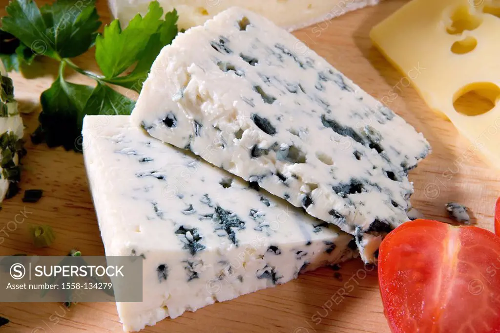 Cheese, Roquefort, series, food, still life, cheese-plates cheese selection kinds differently, milk-products, herbs, tomatoes, noble-fungus-cheese, sh...