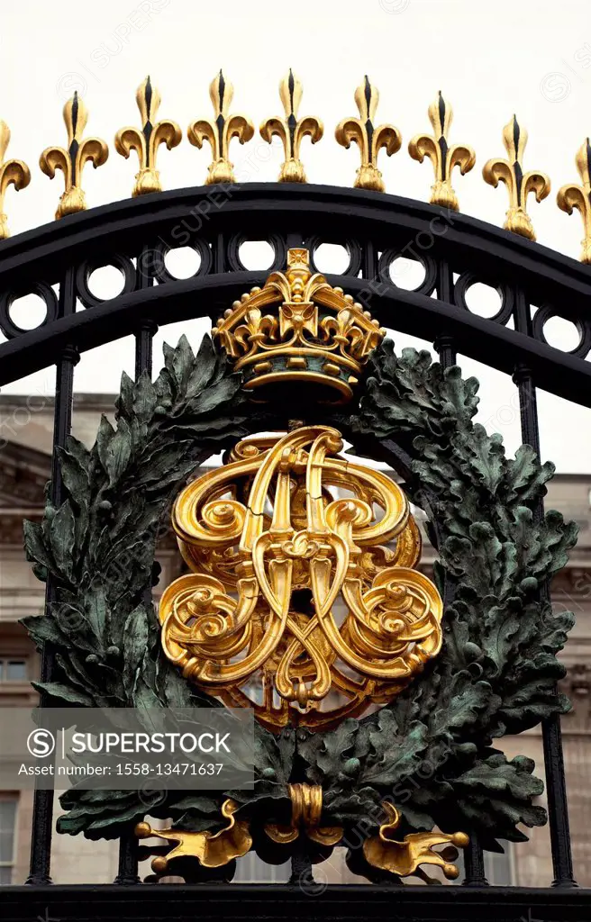 Coats of arms, Buckingham Palace, crown, gold
