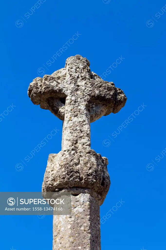 Old stone cross, Santanyi, southeast of the island Majorca, the Balearic Islands, Spain, Europe