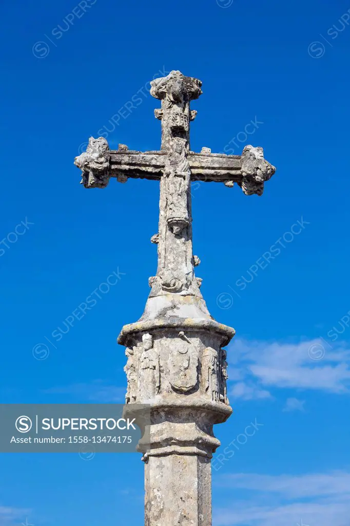 Old stone cross, Felanitx, island Majorca, the Balearic Islands, Spain, Europe