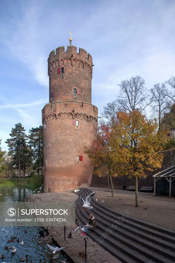 Powder tower Kruittoren in the Kronenburger park, Nijmegen, Gelderland (region), the Netherlands Europe
