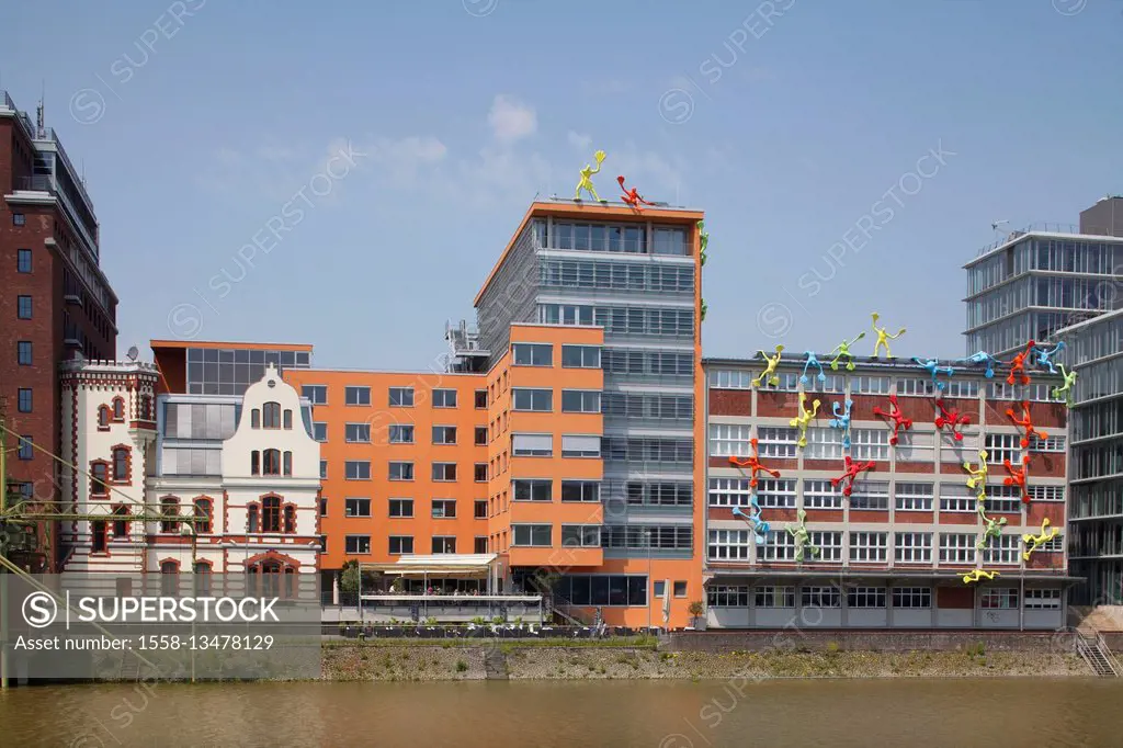 Media Harbour, Media Harbor with Gehry buildings, Gehry Bauten, Düsseldorf, North Rhine-Westphalia, Germany, Europe
