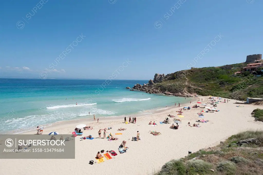 Italy, Sardinia, Santa Teresa di Gallura with the sandy beach Rena Bianca
