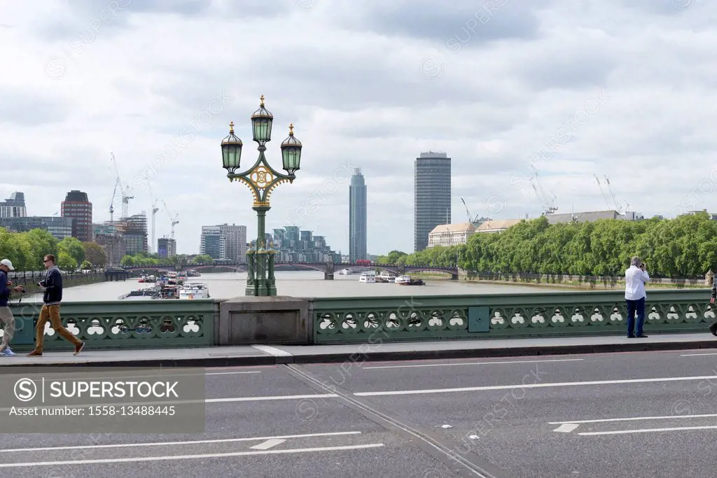 England, London, Westminster Bridge over the Thames, river