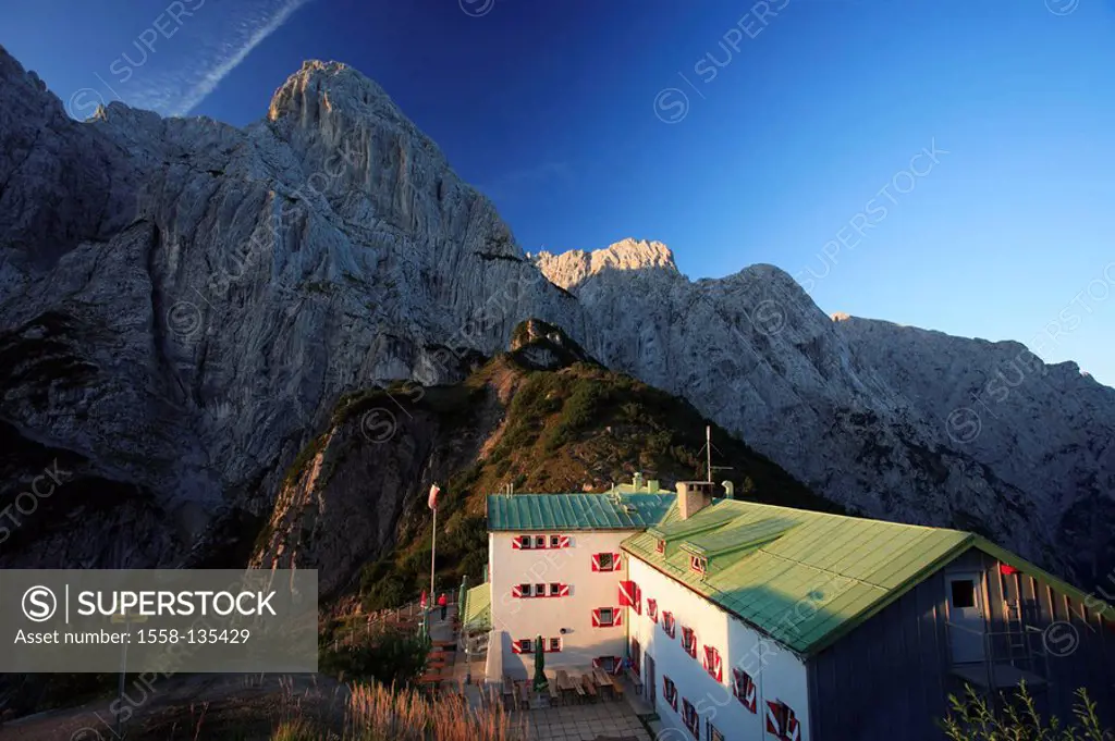 Austria, Tyrol, Kaisergebirge, Stripsenjoch house, overview, Alps, mountains, refuge, Berggasthof, Alps-club-alm, destination, traveling-destination, ...