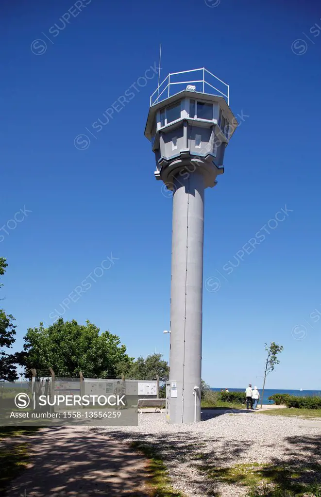 Baltic border tower, former watchtower of the border brigade coast of the East German border troops, Kuehlungsborn, Mecklenburg-Vorpommern, Germany,