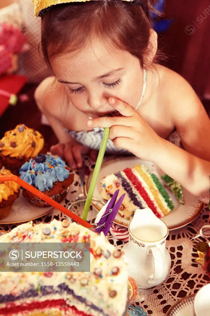 Party Girl enjoys delicious rainbow cake