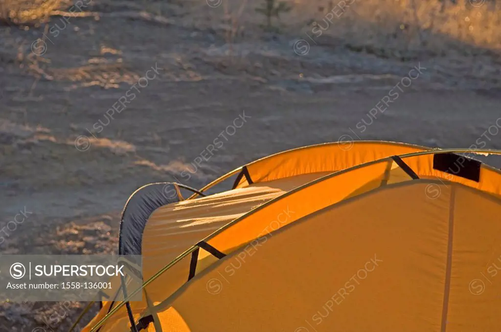 Tent, sunshine, outside, detail,