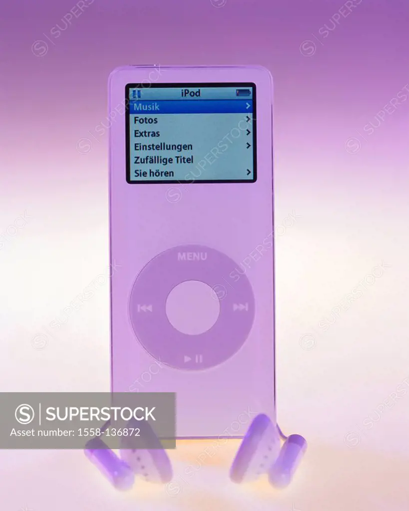 iPod nano, knows, Display, menu-point, music, ear-listeners, no property release, conversation-electronics, technology, digitally, Musik-Player, MP3-P...